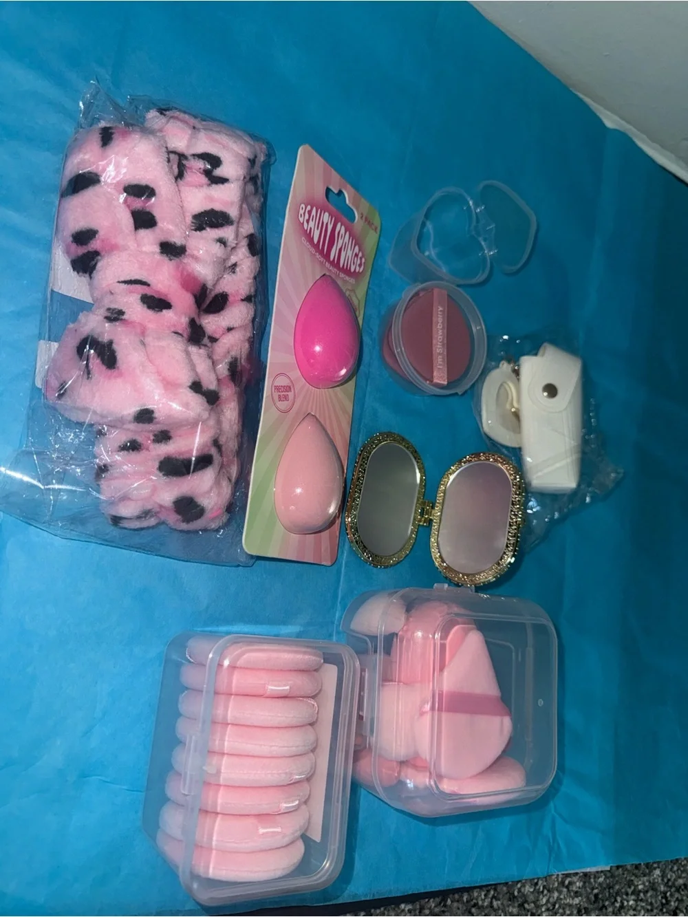 Pink Makeup Accessory Set - Beauty Sponges & Headband